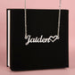 Script Mt Name Necklace with Heart
