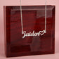 Script Mt Name Necklace with Heart